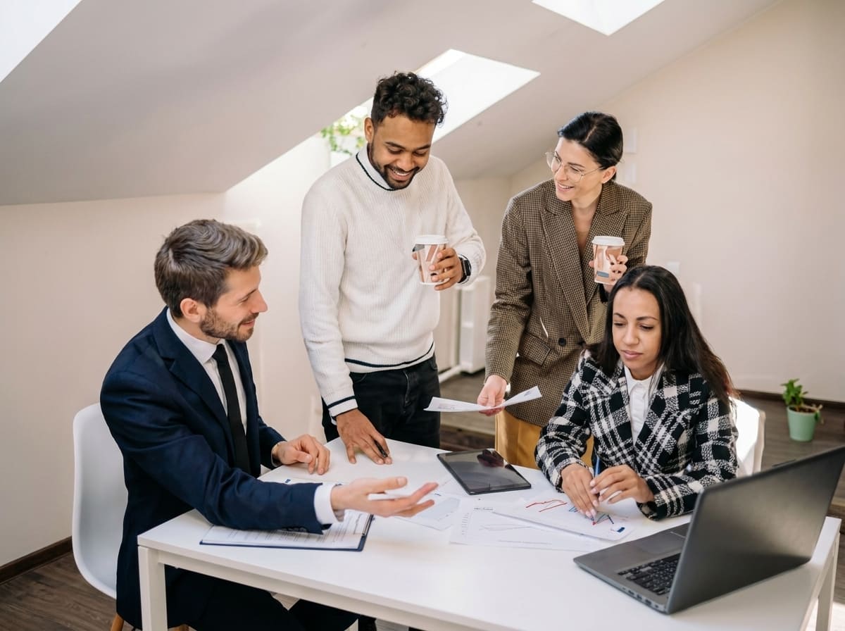 Equipe gerenciando o estoque do negócio